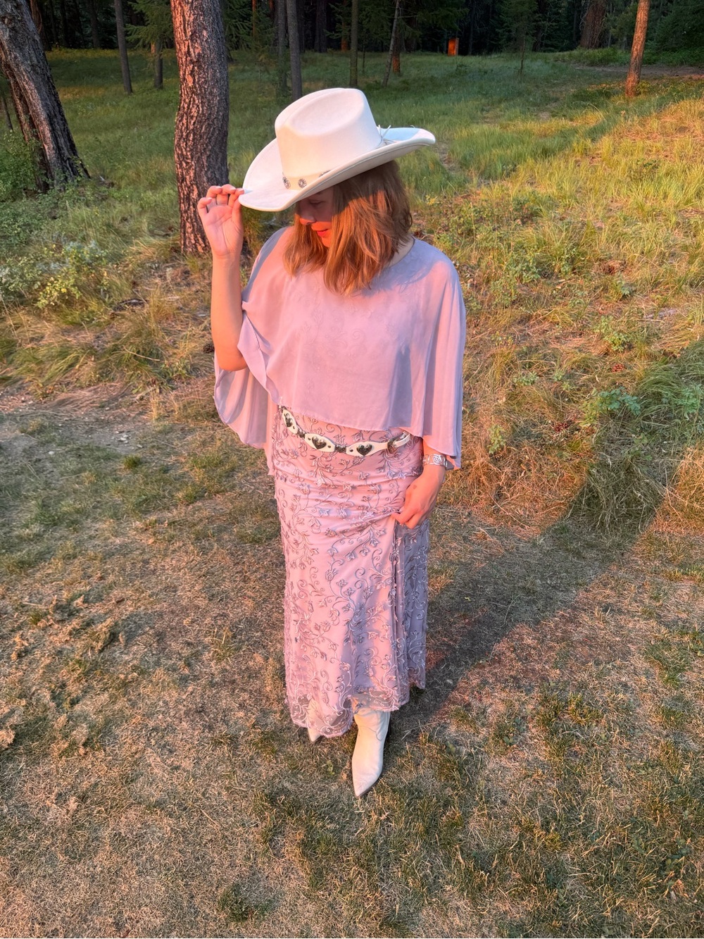 Lavender Embroidered Maxi Skirt - Women's Lavender Skirt
